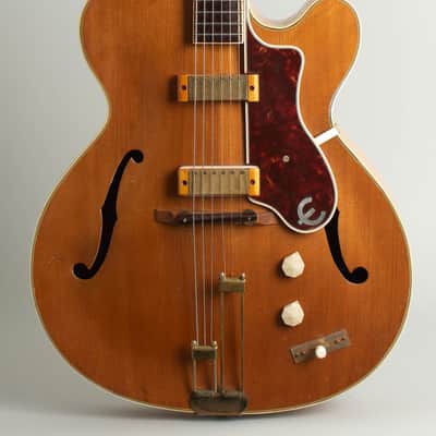 Epiphone Zephyr Deluxe Regent Arch Top Hollow Body Electric Guitar (1950), ser. #85369, original brown hard shell case. image 3
