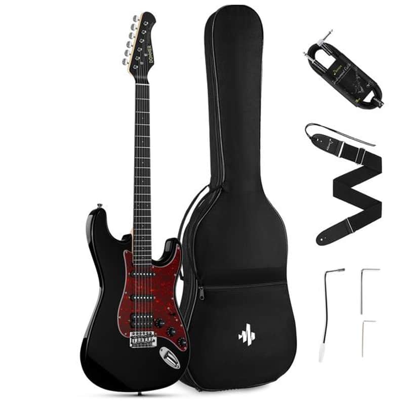 Designer Series Electric Guitar Stratocaster Style Kit with Bag, Cable, Strap Full Kit Bundle image 1