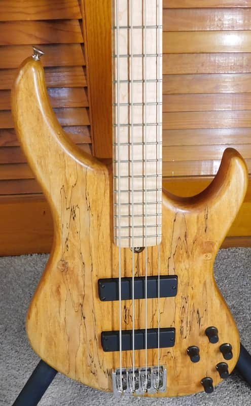 TBC The Bass Company 4 String Electric Bass Made in USA #000394 Spalted Maple/Ash USA ! image 1