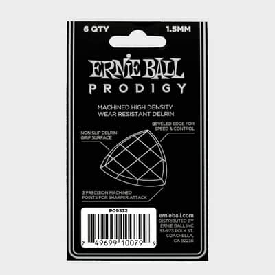 1.5mm Black Large Shield Prodigy Picks 6-Pack Precision Machined High-Density Non-Slip-Textured Delrin Sharp-Attack Design image 2