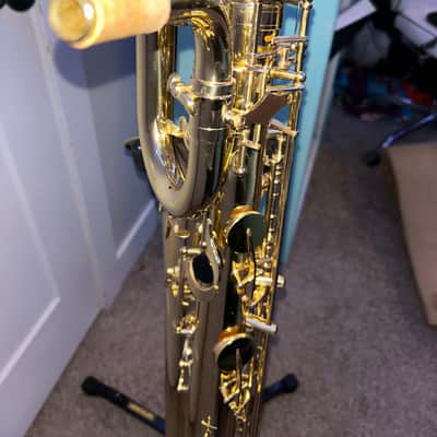Mendini by Cecilio Semi-Pro Baritone Saxophone 2023 - Gold Lacquer image 9