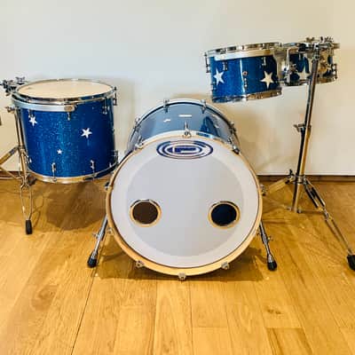 Custom Orange County Drums & Percussion (OCDP) USA Blue Sparkle Drum Kit image 11