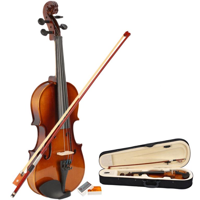 OEM 4/4 Natural Acoustic Violin Fiddle with Hard Case, Bow, Rosin Full Size for beginners photo 1