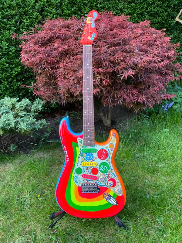 Fender Artist Series George Harrison Rocky Stratocaster 2022 Sonic Blue / Custom Art