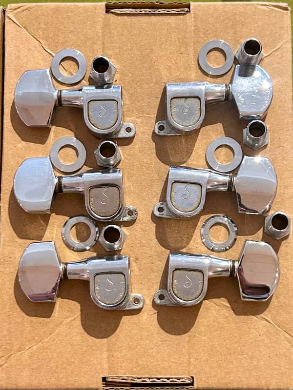 Vintage Schaller "Made in West Germany" 3 + 3 Tuners - Chrome image 1