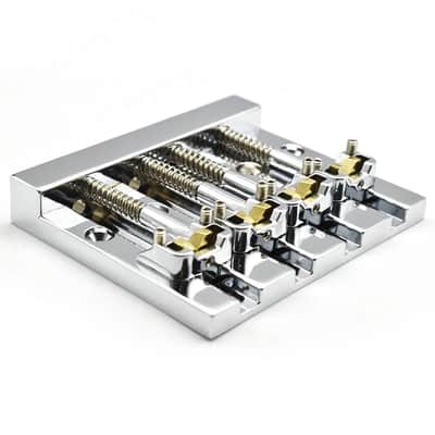 Gold Vintage 4 String Bass Bridge, Brass Saddles image 3