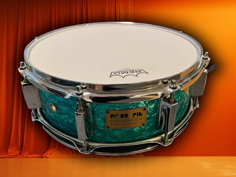 ๐๐ฅPork Pie 4.5"x13" 8-lug Snare, Emerald Pearl (1998) image 1
