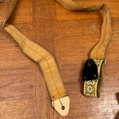 Original Ace Guitar Strap 1960’s - Yellow Floral Flower, Bob Dylan image 2