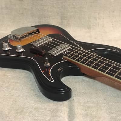 National EG467-2B / Silvertone 1490 Electric Bass 1960's Sunburst Japan + Case Super Clean! image 8