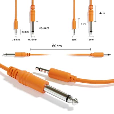 ExcelValley [10-Pack | 90 cm - 35.43"] Mono Patch Cables - TS 3.5mm 1/8" to 6.35mm 1/4" Eurorack Synth CV Gate image 2