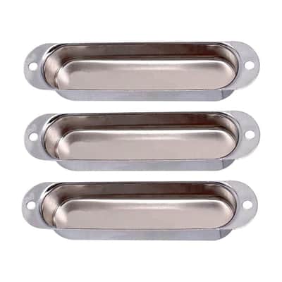 Stratocaster Metal Single Coil Pickup Covers (No Holes) - Chrome 3 Pcs image 6
