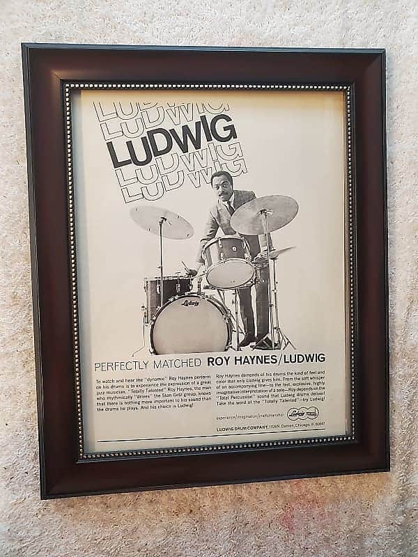 1967 Ludwig Drums Promotional Ad Framed Roy Haynes Original image 1