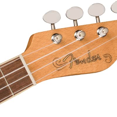 Fender Fullerton Tele Uke Walnut FB White Pickguard Lake Placid Blue image 5
