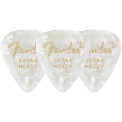 Fender Premium Celluloid 351 Shape Guitar Picks, Extra Heavy, White Moto, 12-Pack image 2