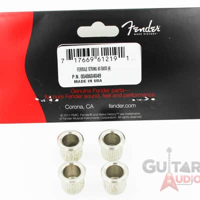 (4) Genuine Fender American Standard Bass String Ferrules, Nickel 004-8604-049 image 3