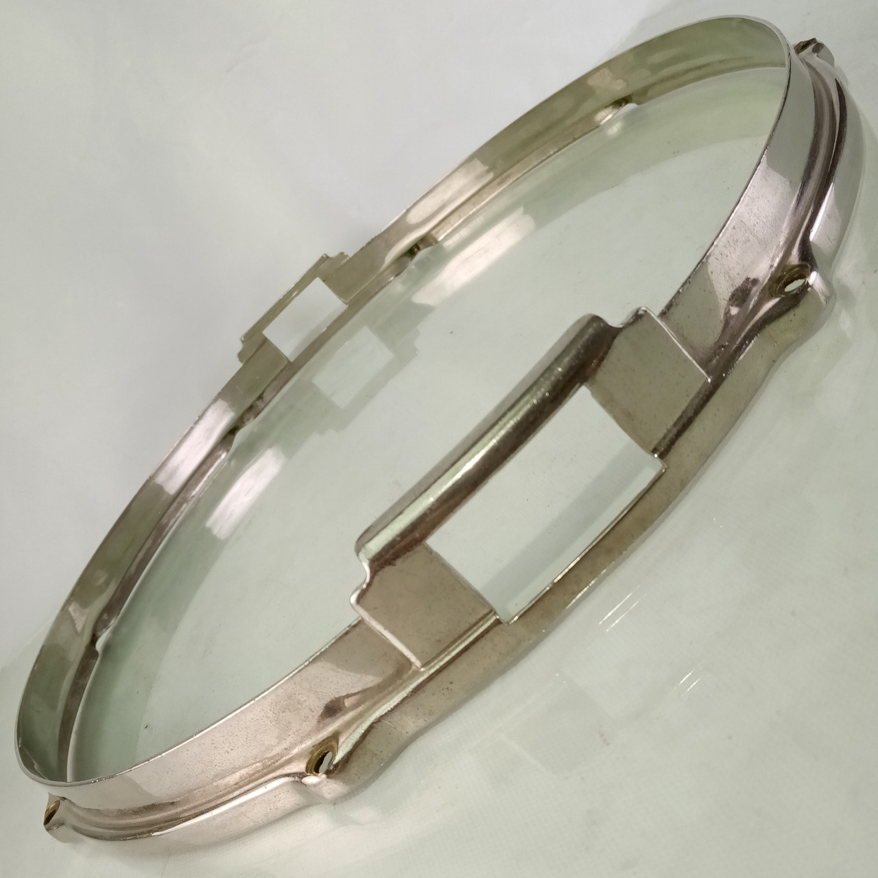 Leedy&Ludwig 15" Stick-Chopper Chrome-Brass Snare Drum Resonant Rim/Hoop 30s COB — main photograph