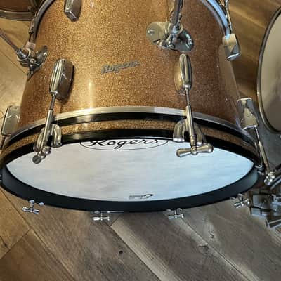 Rogers Covington-era Early 60s Drum Kit/Set - Champagne Sparkle, B&B lugs/Jasper Shells image 3
