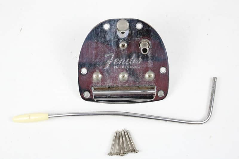 1963 Vintage Fender Jazzmaster Jaguar Tremolo Vibrato Tailpiece w/Original Arm & Screws USA 1960s Pre-CBS L-Series image 1