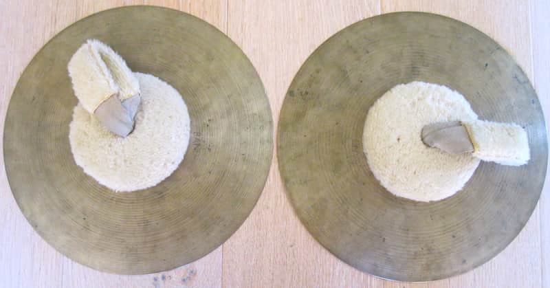 13" Zildjian  Concert Band Orchestra Crash Cymbals Pair w/Pads & Straps Vintage 1960s (w/video) image 1