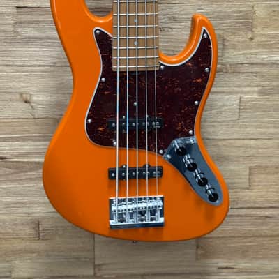 Sadowsky Metro Express 21- fret Vintage J/J 5- string bass 2024 - Candy Apple Orange Metallic  w/gig bag- B-stock image 1