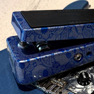 Flattley Wah Pedal 10th Anniversary Edition - Blue Paisley Skulls image 2