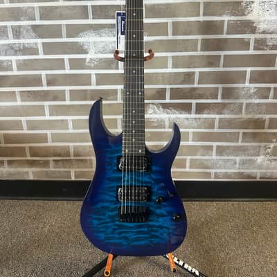 Ibanez GRG7221QA-TBB Gio with Purpleheart Fretboard 2024-25 - Transparent Blue Burst image 1