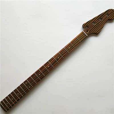 Zebra Wood 4 String Precision P Bass Style Neck, 20 Frets Fingerboard image 1