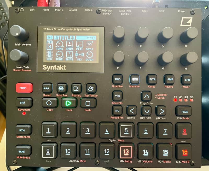 Elektron Syntakt 12 Track Drum Computer & Synthesizer 2022- Present - Black image 1