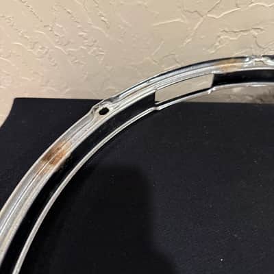Vintage 60's/70's Slingerland 15" 8-Hole COB Chrome-over-Brass Stick Saver Snare Side Hoop (Rm 4 Box 32) image 6
