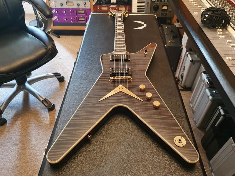 RARE Dean Limited Edition Black Gold ML Trans Black AAA Flame | Reverb