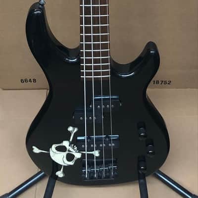 Fender Squier MB-4 Skull Bass 2007 - Gloss Black image 1