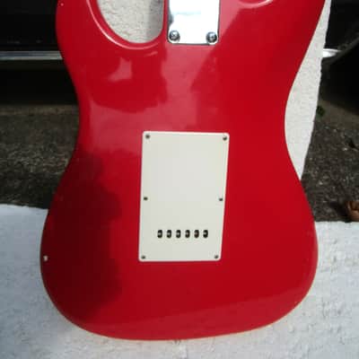 Hondo H76 Stratocaster Guitar, 1980's, Korea, Red, Fresh Setup image 9