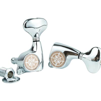 Guyker Guitar Machine Heads (3L + 3R) – 1:21 Sealed Tuning Key Pegs Tuners Set Replacement for ST TL SG Style Electric or Acoustic Guitars – Chrome image 3