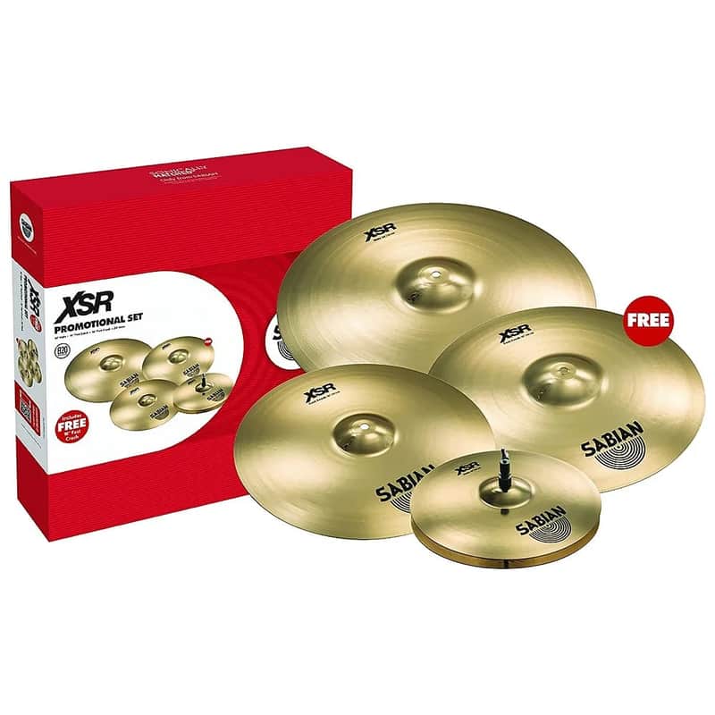 Sabian XSR Promotional Set Cymbal Pack 14"Hi-Hats/16"Crash/20"Ride+Free 18"Crash