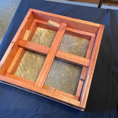 African Ghana TUNABLE Frame Drum TAMALINs 16x16x3.5" & 14x14x3.5" & carrying case image 8