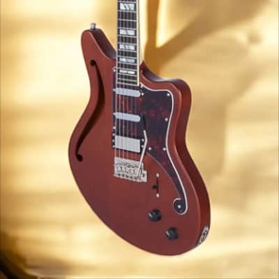 D'Angelico Deluxe Bedford SH Semi-hollowbody Electric Guitar - Matte Walnut with Wilkinson Tremolo image 5