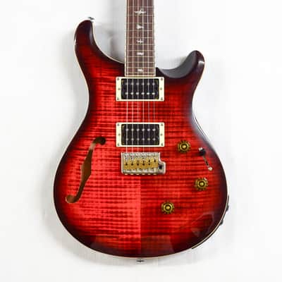 PRS SE Custom 24 Semi-Hollow Piezo - Orange Tiger Smokeburst image 1