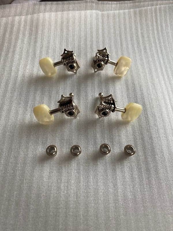 Nickel Finish Hofner HCT500 Bass 2R2L Tuners Tuning Pegs Machine Heads image 1