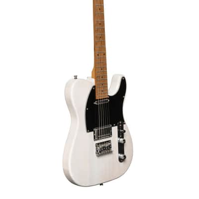 STAGG SET-PLUS Electric Guitar with Humbucker Splitting in See-Thru White image 2