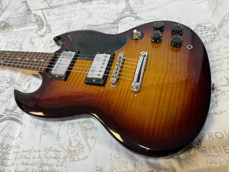 1990's Samick SG-21 F Flame Maple Top Vintage Sunburst Finish RARE