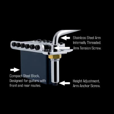 Wilkinson WVS130-2P COMPACT Bridge Tremolo Locking Saddles - Chrome image 8