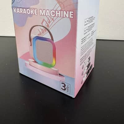 Mini Karaoke Machine – Rose Gold Bluetooth Speaker with 2 Wireless Mics & Colorful Lights image 5
