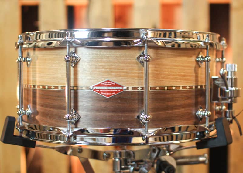 Craviotto 6.5x14 Private Reserve Sycamore/Walnut w/ Walnut Inlay Snare Drum image 1