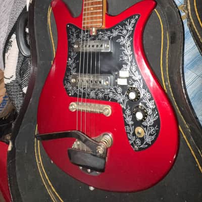 1960s Teisco Del Rey ET-200 Vintage Electric Guitar – Red Metallic – Original w/ hard case image 14