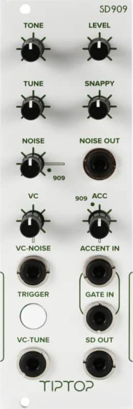 Tiptop Audio SD909 Snare Drum Generator Eurorack Synth Module, White image 1