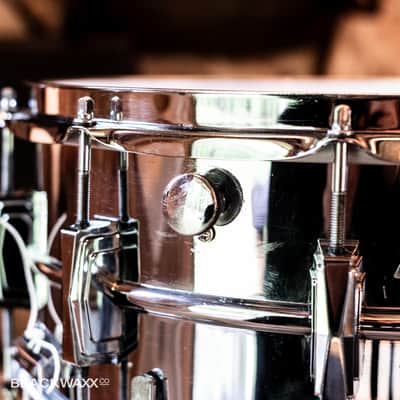 Ludwig Supraphonic - Vintage 6.5x14" 10-Lug - Pointed Blue Olive Badge - Bonham Snare image 9
