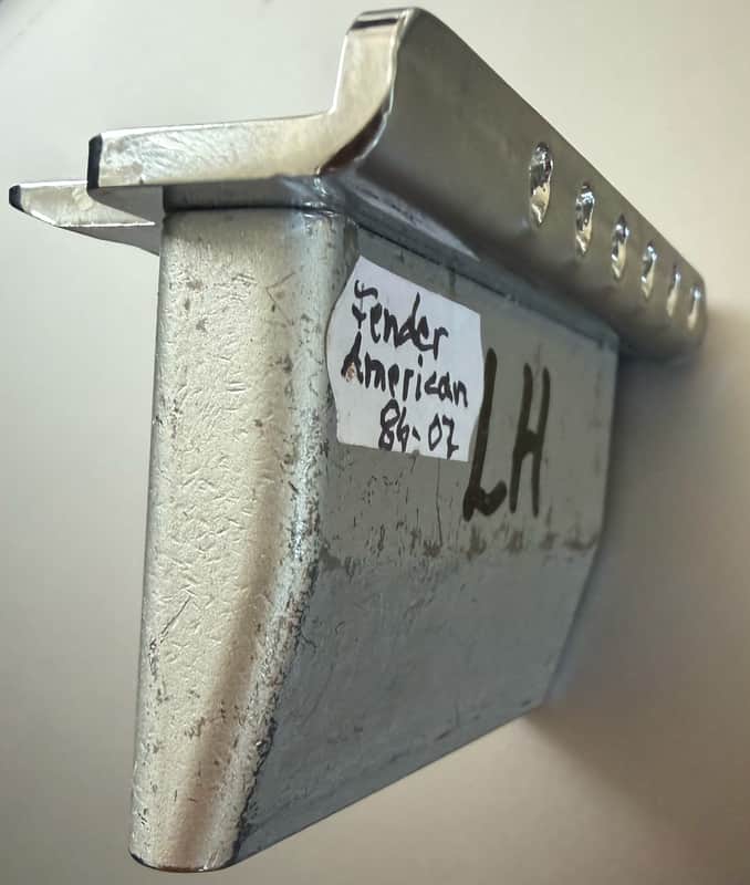 Fender Stratocaster American Standard Lefty Tremolo block with bridge plate 1986-2007 - Chrome - Left Handed image 1