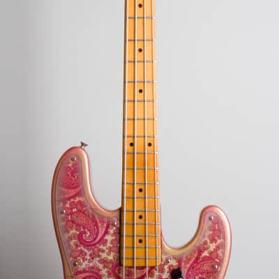 Fender  Telecaster Bass Pink Paisley Solid Body Electric Bass Guitar (1968), ser. #251376, original black tolex hard shell case. image 8