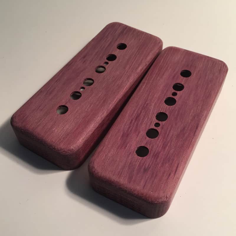 Guilford Purpleheart P-90 Pickup Covers - 2 cover - Fits Seymour Duncan/ PRS  Natural Wood image 1
