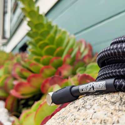 Pig Hog - PCH20BKR PC-H20BKR Right-Angle 1/4" to 1/4" Black Woven Guitar Instrument Cable, 20 Feet image 3